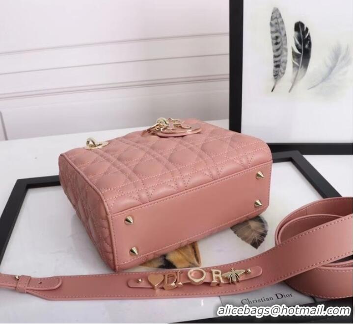 New Style LADY DIOR MY ABCDIOR BAG Cannage Lambskin M0538O Cherry Blossom powder