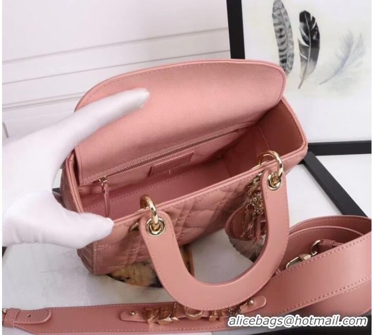 New Style LADY DIOR MY ABCDIOR BAG Cannage Lambskin M0538O Cherry Blossom powder