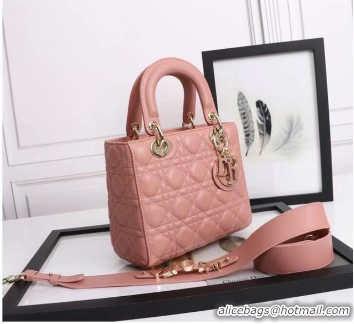 New Style LADY DIOR MY ABCDIOR BAG Cannage Lambskin M0538O Cherry Blossom powder