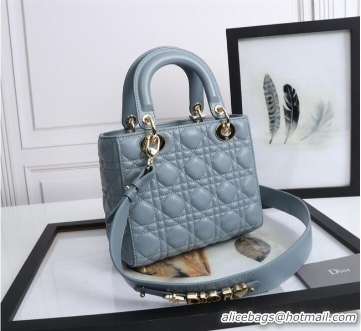 Good Taste LADY DIOR MY ABCDIOR BAG Cannage Lambskin M0538O light blue