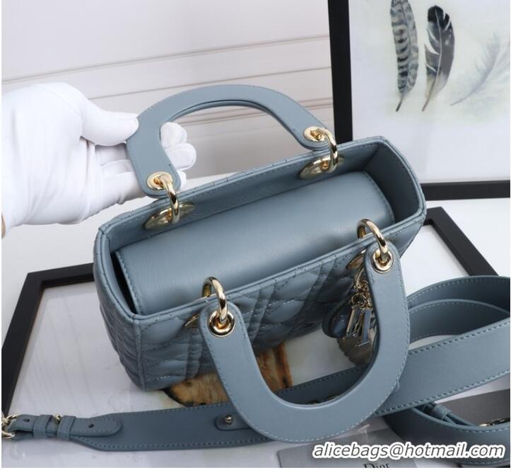 Good Taste LADY DIOR MY ABCDIOR BAG Cannage Lambskin M0538O light blue