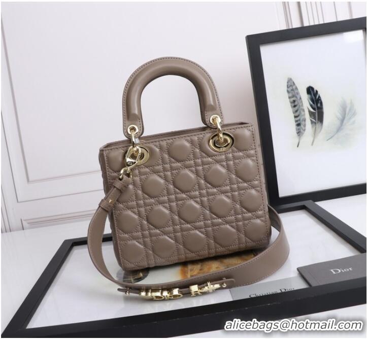 Famous Brand LADY DIOR MY ABCDIOR BAG Cannage Lambskin M0538O dark gray