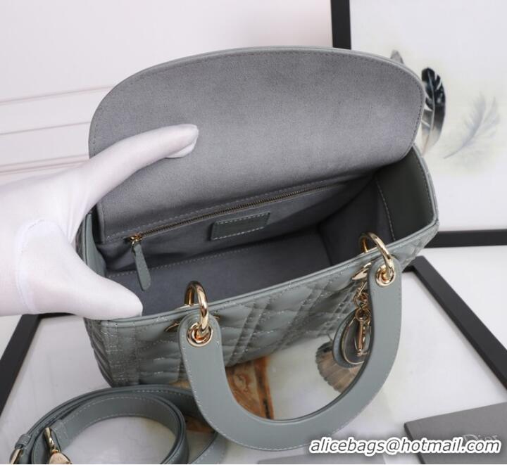 Discount MEDIUM LADY DIOR BAG Cannage Lambskin M0565E gray