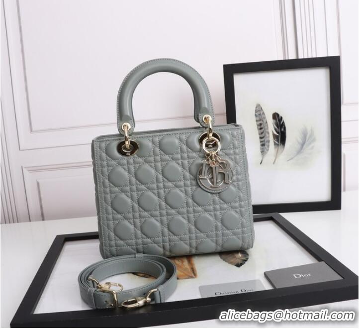 Discount MEDIUM LADY DIOR BAG Cannage Lambskin M0565E gray