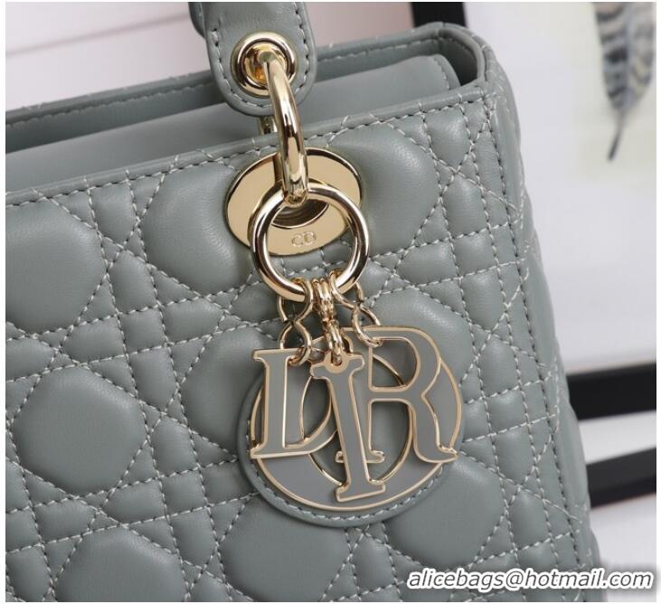 Discount MEDIUM LADY DIOR BAG Cannage Lambskin M0565E gray