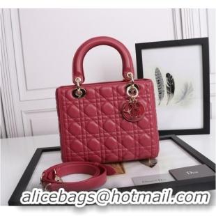 Buy Cheap MEDIUM LADY DIOR BAG Cannage Lambskin M0565E red