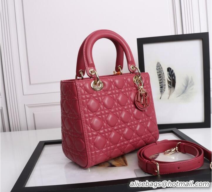 Buy Cheap MEDIUM LADY DIOR BAG Cannage Lambskin M0565E red