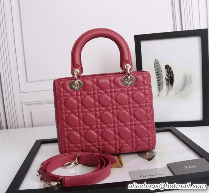 Buy Cheap MEDIUM LADY DIOR BAG Cannage Lambskin M0565E red