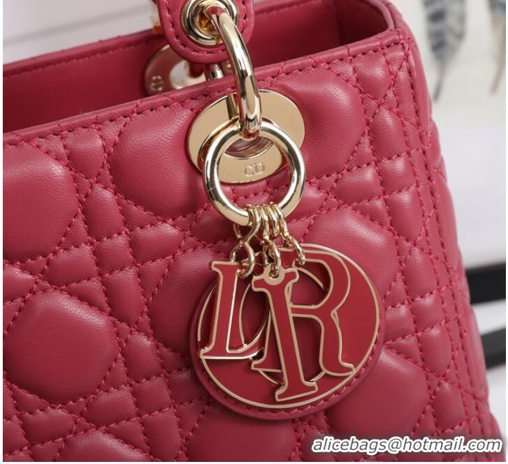 Buy Cheap MEDIUM LADY DIOR BAG Cannage Lambskin M0565E red