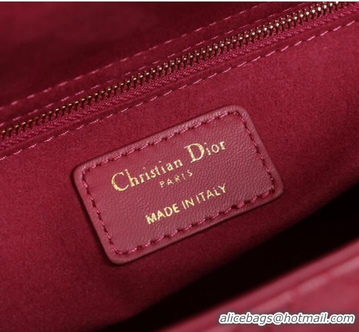 Buy Cheap MEDIUM LADY DIOR BAG Cannage Lambskin M0565E red