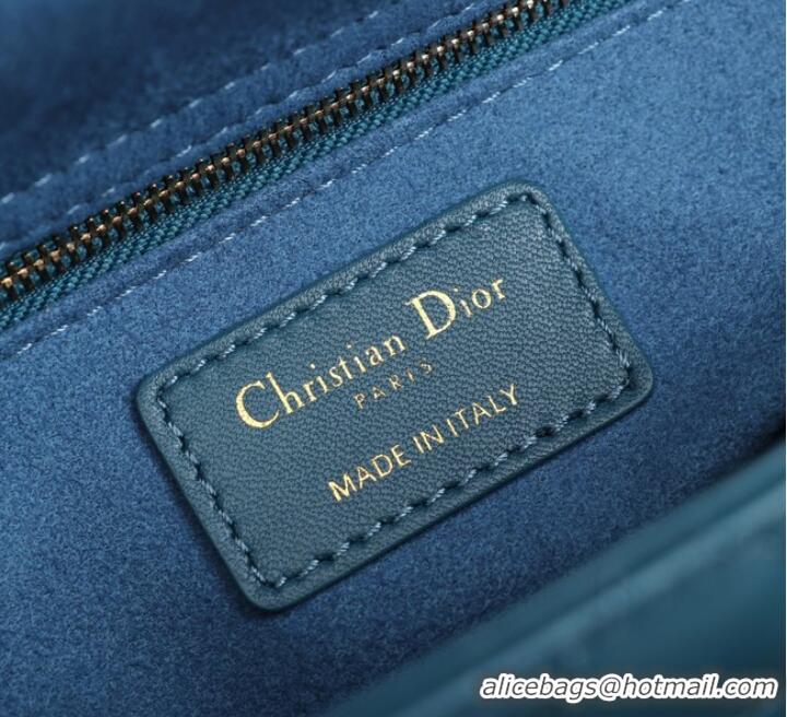 Luxurious MEDIUM LADY DIOR BAG Cannage Lambskin M0565E blue