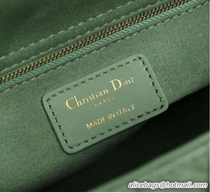 Promotional MEDIUM LADY DIOR BAG Cannage Lambskin M0565E green