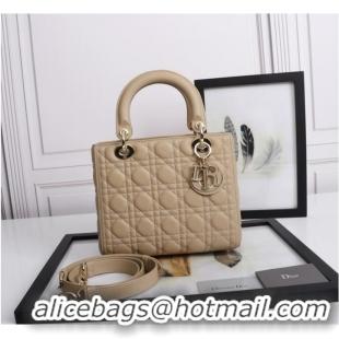 Market Sells MEDIUM LADY DIOR BAG Cannage Lambskin M0565E apricot