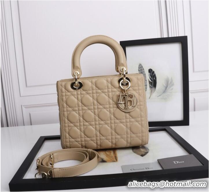 Market Sells MEDIUM LADY DIOR BAG Cannage Lambskin M0565E apricot