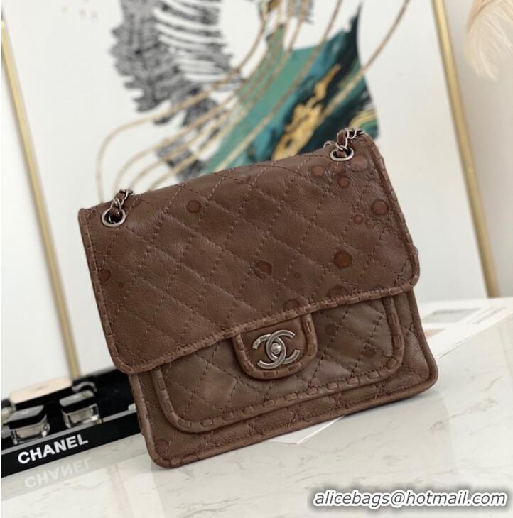 Top Quality Chanel flap bag Calfskin A0922 brown