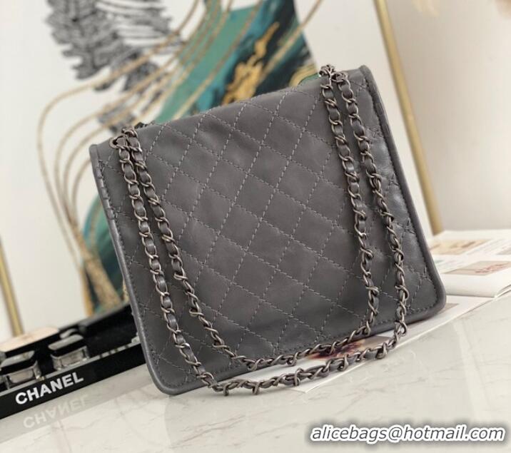 Promotional Chanel flap bag Calfskin A0922 gray