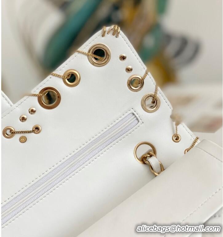 Super Quality Chanel classic handbag Lambskin& gold Metal AS1112 white