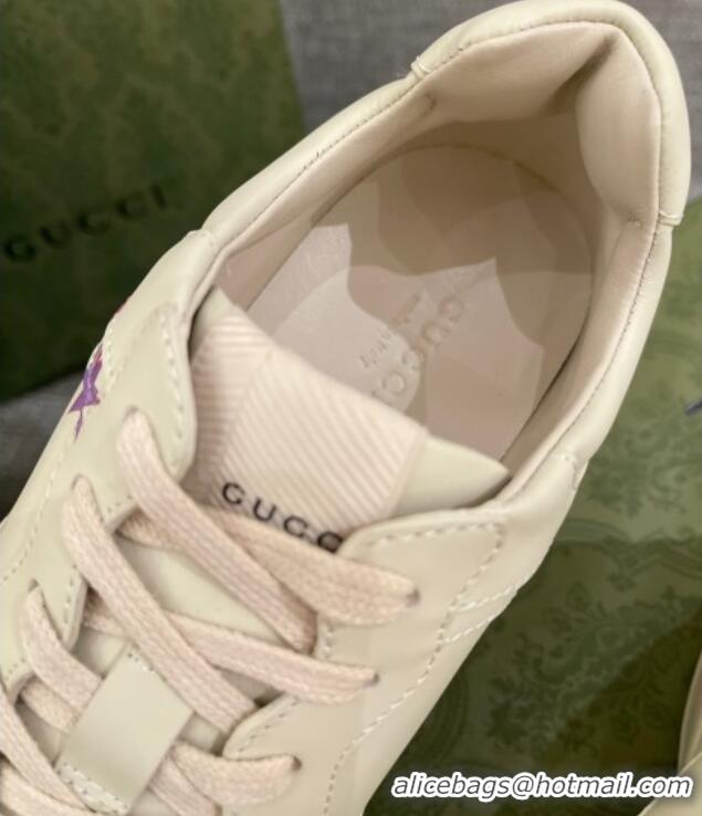 Low Price Gucci Rhyton Sneakers with Star Rianbow Ivory White  021914