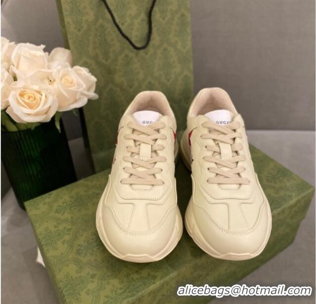 Low Cost Gucci Rhyton Sneakers with GG Star Ivory White 021915