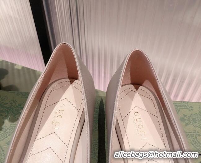 Good Quality Gucci Leather Bow Ballet Flat 021920 Nude