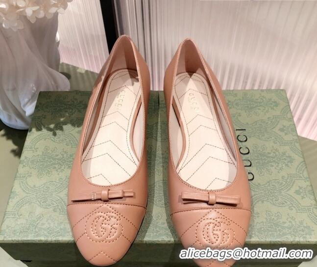 Best Quality Gucci Leather Bow Ballet Flat 021920 Brown