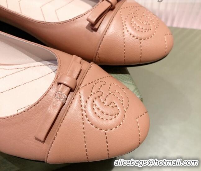 Best Quality Gucci Leather Bow Ballet Flat 021920 Brown