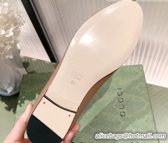 Best Quality Gucci Leather Bow Ballet Flat 021920 Brown