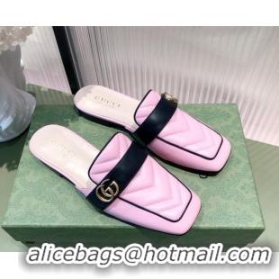 Luxury Gucci Leather Slippers/Mules Pink 021930