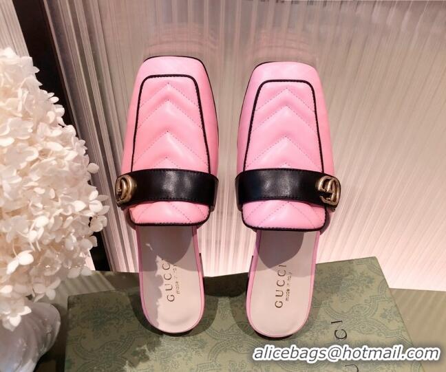 Luxury Gucci Leather Slippers/Mules Pink 021930