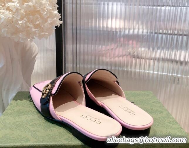 Luxury Gucci Leather Slippers/Mules Pink 021930