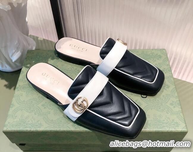 Top Quality Gucci Leather Slippers/Mules 021930 Black