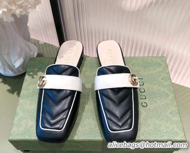 Top Quality Gucci Leather Slippers/Mules 021930 Black