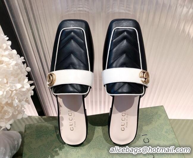 Top Quality Gucci Leather Slippers/Mules 021930 Black