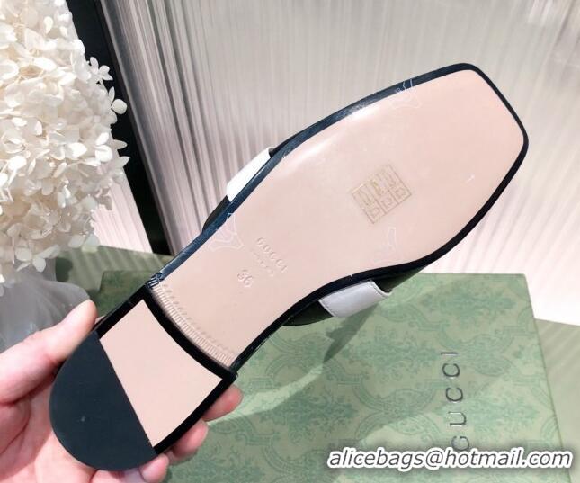 Top Quality Gucci Leather Slippers/Mules 021930 Black