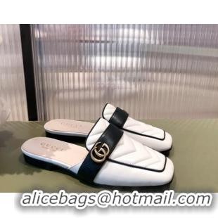 Best Price Gucci Leather Slippers/Mules 021930 White