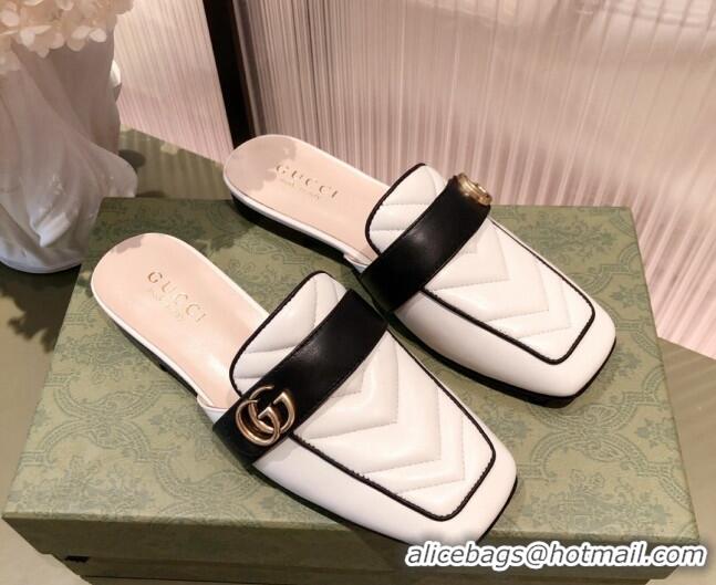 Best Price Gucci Leather Slippers/Mules 021930 White