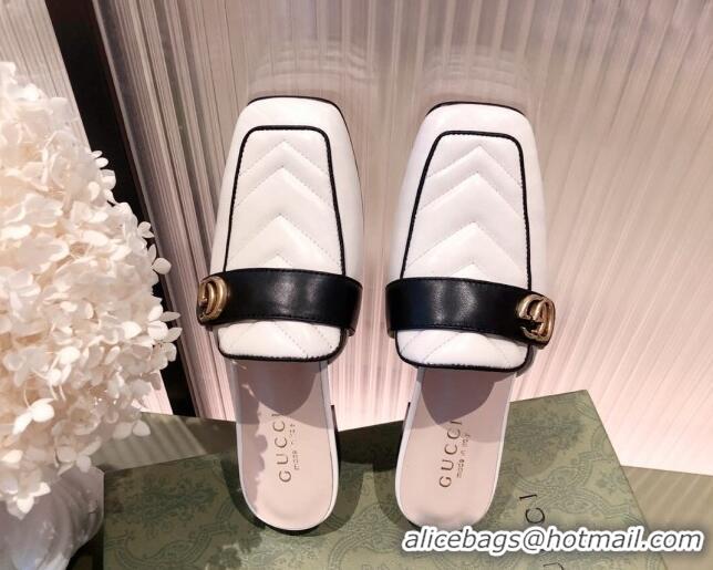 Best Price Gucci Leather Slippers/Mules 021930 White