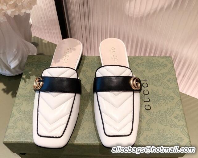 Best Price Gucci Leather Slippers/Mules 021930 White