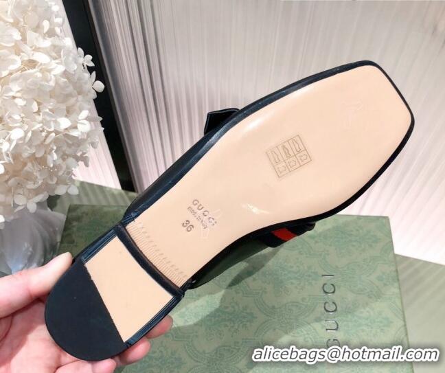 Best Quality Gucci Leather Slippers/Mules Black 021933