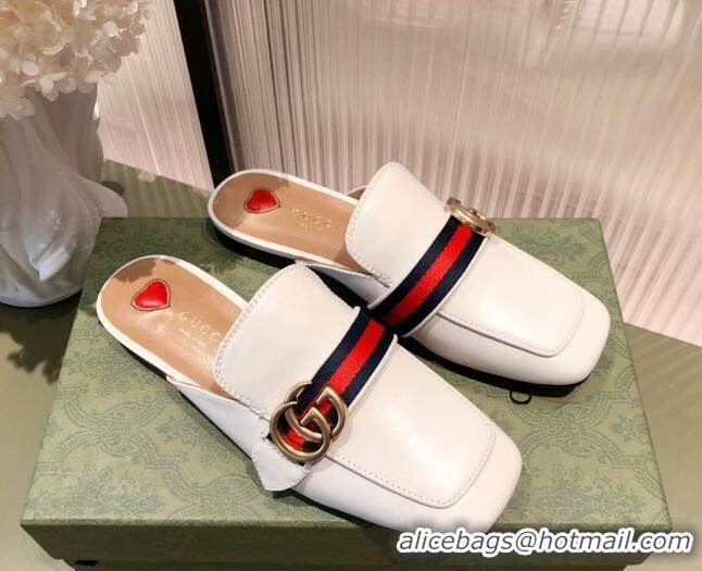 Classic Hot Gucci Leather Slippers/Mules White 021934