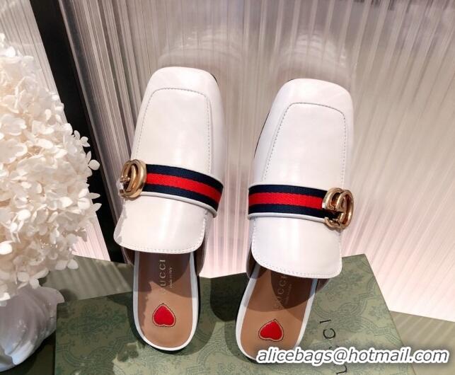 Classic Hot Gucci Leather Slippers/Mules White 021934