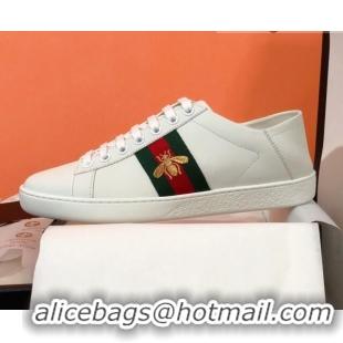 Sumptuous Gucci Ace Sneakers with Bee and Web 022136 White