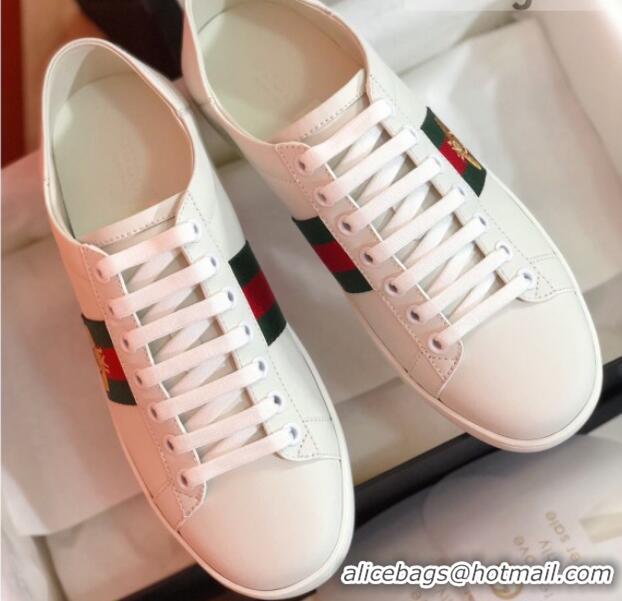 Sumptuous Gucci Ace Sneakers with Bee and Web 022136 White