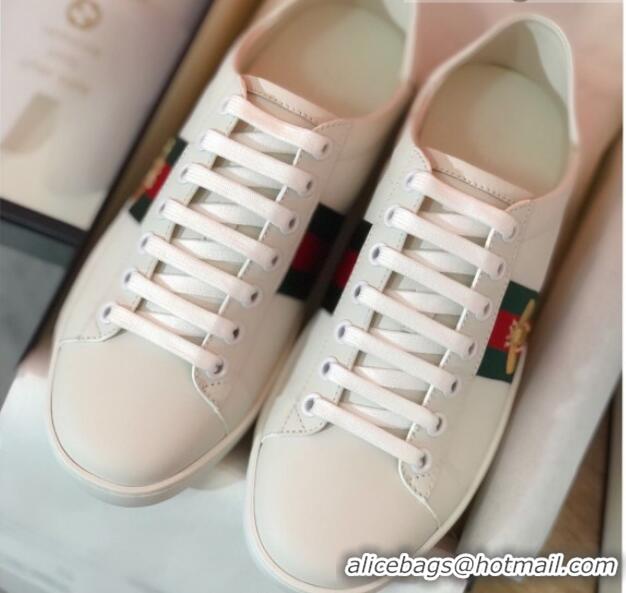 Sumptuous Gucci Ace Sneakers with Bee and Web 022136 White