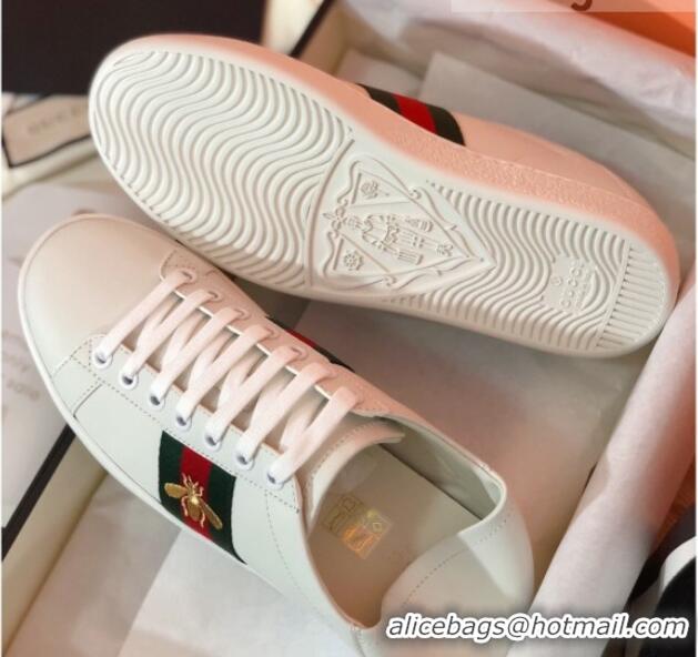 Sumptuous Gucci Ace Sneakers with Bee and Web 022136 White