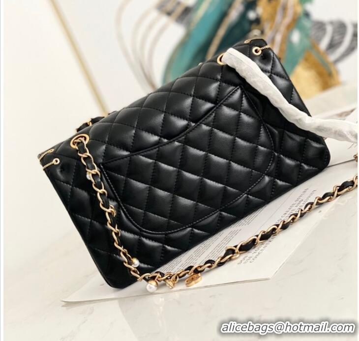 Luxury Discount Chanel classic handbag Lambskin& gold Metal AS1112 black