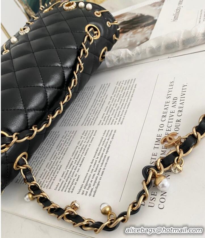 Luxury Discount Chanel classic handbag Lambskin& gold Metal AS1112 black