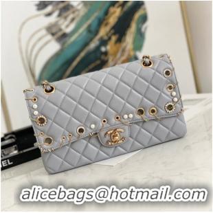 Discount Chanel classic handbag Lambskin& gold Metal AS1112 Gray