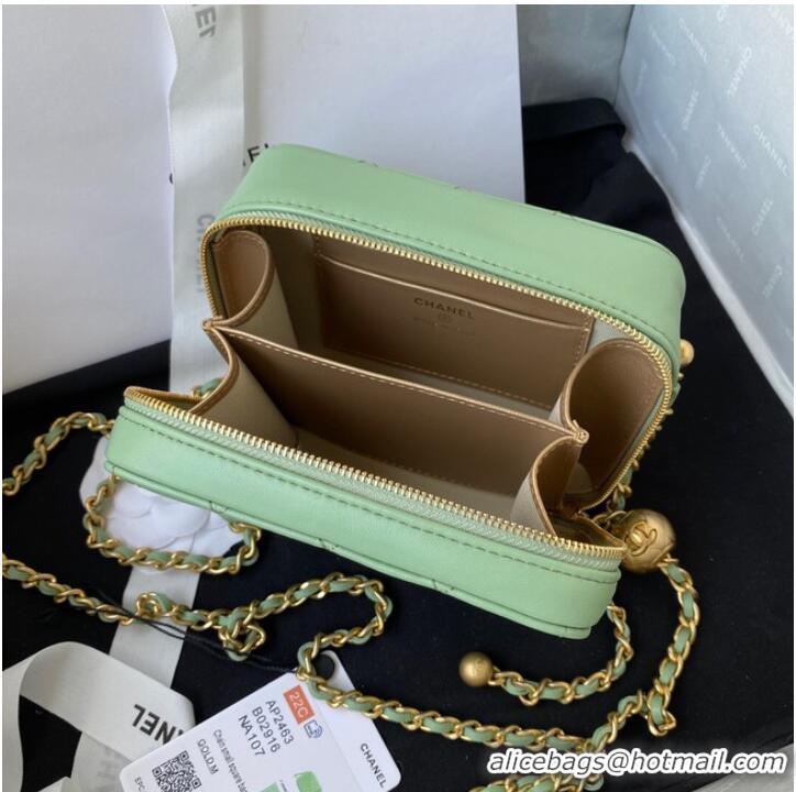 Low Cost Chanel Lambskin camera bag AS2463 green