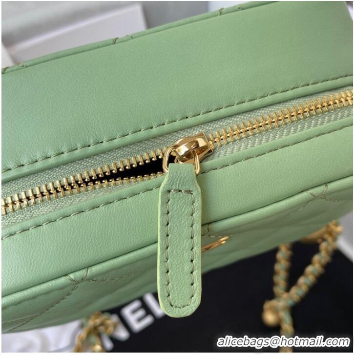 Low Cost Chanel Lambskin camera bag AS2463 green